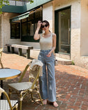 Haibeul Cotton Wide Banding Denim Pants