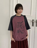 [unisex] Yuhamu Printing Over Short Sleeve T-shirt