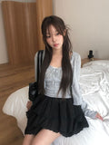 Lano Lace Ribbon Sleeveless Cardigan Set