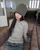 Luhin Underscored Button Long Sleeve T-Shirt