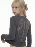 BONE WINGS Henley Neck Long Sleeve T-shirt