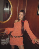 Mandarin Unbalanced Long Knit