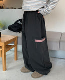 [BAONHAUS] Legen zipper cargo peach fuzz banding pants