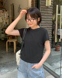 Nare Basic Span Round Short Sleeve Tee