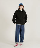 Twin Pintuck Wide Denim Pants