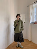 [unisex] Damok Henry Neck Waffle Over Long Sleeve Tee