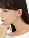 Etreve Silver (C) Dual One-Touch Earrings