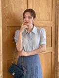 Belluan Tencel Collar Puff Blouse
