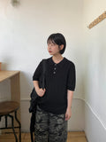 [Unisex] Monmock Cable Collar Over Short Sleeve Knit