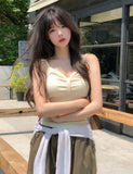 Kibble Ribbon Shirred Sleeveless Top