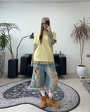 Arpa Damaged Bermuda Denim Pants
