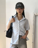 Keura overfit stripe short sleeve shirt