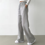 Blanket warm brushed lining long wide training pants