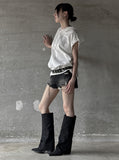 Flow Damage Denim Shorts