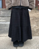 Roit Check Frill Long Banding Skirt