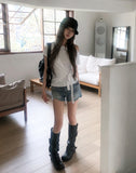 Perry Back Pocket Short Denim Shorts