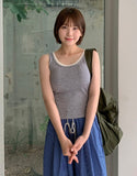 Fushke Color Matching Layered Cap sleeveless