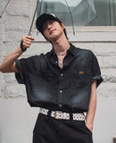 Frue Vintage Washing Denim Half Shirt