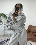 Freno Lettering Hooded Zip-Up