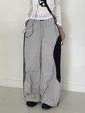 Cler Unbalanced Nylon Banding 2-Way Long Wide Jogger Pants