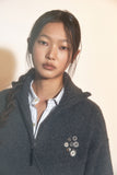 BUTTON HALF PULL-OVER SWEATER