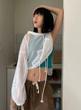 NET CROP SUMMER HOODY