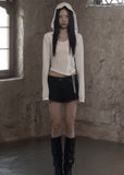 [mnem] Diamond Neck Corset Hoodie