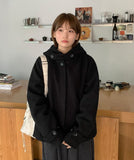 [Unisex] Kalten Check Color Matching Hood Coat Jacket