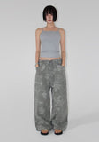 RIPSTOP FLOWER WIDE PANTS