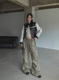 Bendy Zipper Diagonal Pocket Cargo Pants