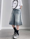 Milk Washing Bermuda Denim Pants
