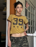 39 Sporty Pinstripe Ringer Short Sleeve