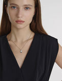 Volume Square Silver (W) Onyx Necklace