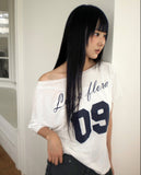 Rune Boatneck One Off-Shoulder Printed Short Sleeve T-Shirt
