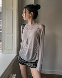 Tenshi see-through shirring drape hoodie