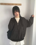 Convi Stripe Loose Fit 2-Way Hooded Zip-Up