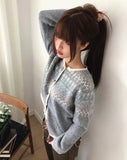 Sone Nordic Round Neck Long Sleeve Knit Cardigan