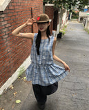 Venice Strap Sleeveless Check Mini One Piece