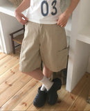 Tsuki Adjust Cargo Pocket Cotton Bermuda Pants