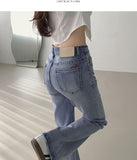 -3kg Span Semi-Bootcut Long Denim Pants