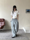 Bow Baslock Wide Long Nylon Pants