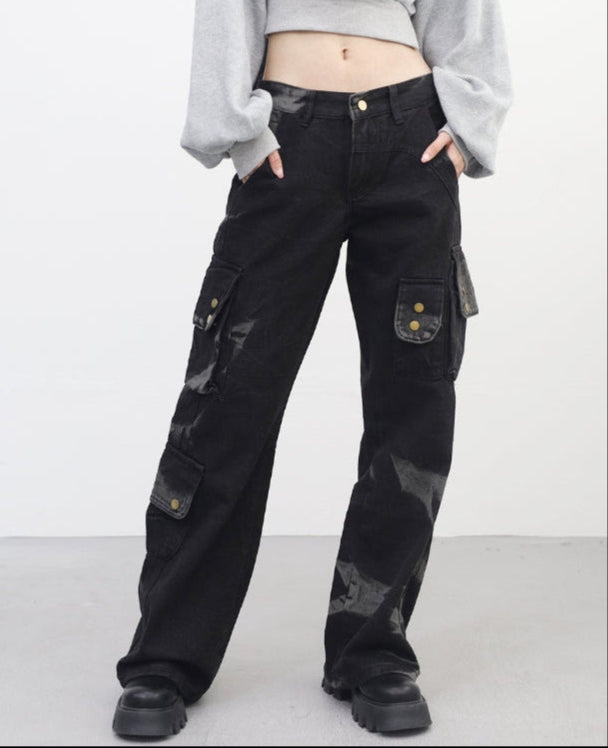 【NONCODE】Glitch washing denim pants NONCODE(ノンコード) - グリッチウォッシュ加工デニムパンツ