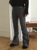 Carlin pin tuck pleated shirring banding long bootcut pants