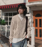 Lenny Cable Crop V-Neck Knit