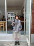 [unisex] Shudel Summer Seersucker Check Over Shirt