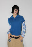 STRIPE LAYERED COLLAR TEE