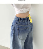 Incision Point Mega Balloon Fit Banding Denim Pants
