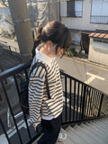 Deer Stripe Collar Overfit T-shirt