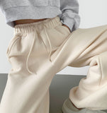 Heavy thick thermal insulation two-way jogger wide training pants
