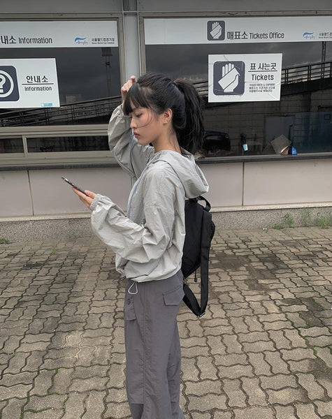 【Anyone more】Arts nylon two-way hood windbreaker jacket Anyone more (エニワンモア) - サアーツナイロンツーウェイ